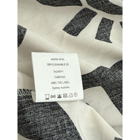 Abel the Label Anthropologie White Black Print Pockets Tiered Swing Maxi Small - Picture 8 of 10